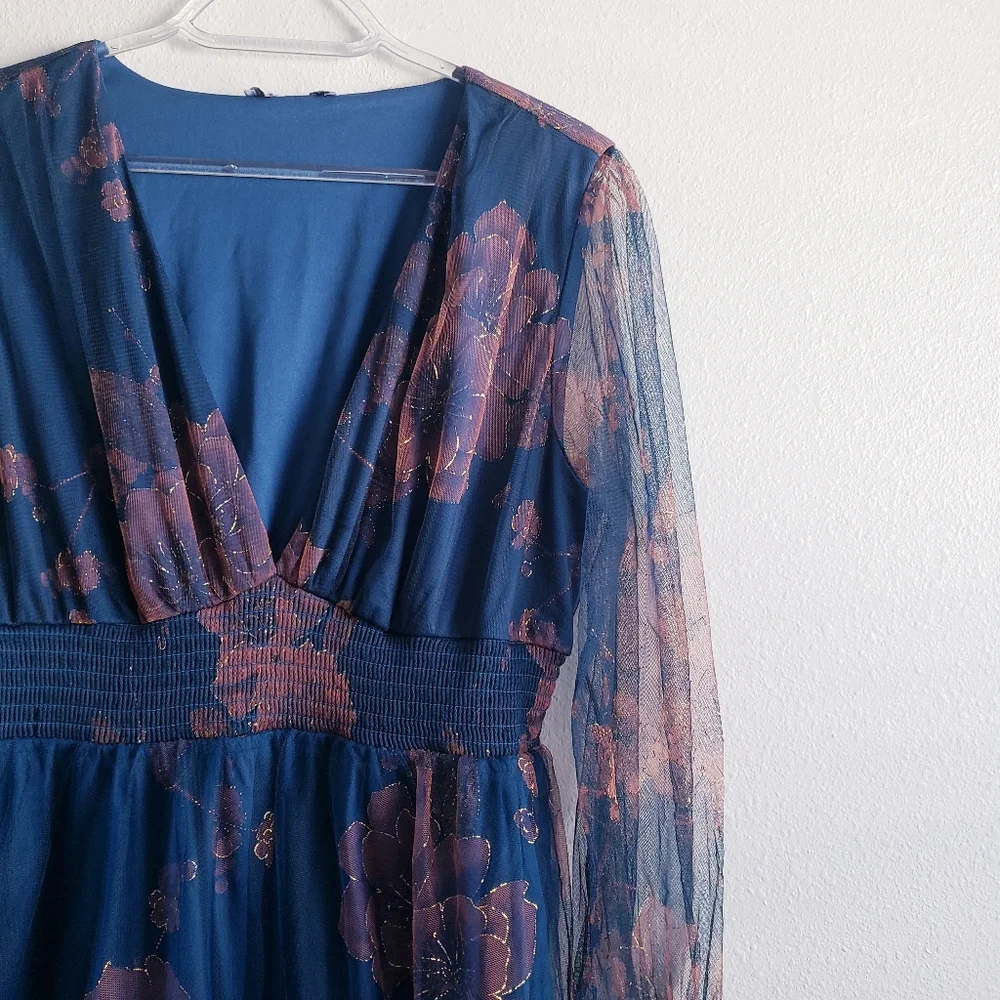 Baltic Born Layla Tulle Maxi Dress Long Sleeve New Without Tags - Picture 4 of 9